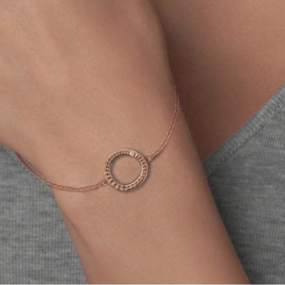 Adore Swarovski Organic Circle Bracelet NWT - Rose Gold Retail $39 - Picture 3 of 5